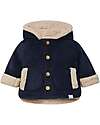 Snug Fleece Hooded Jacket - Navy Blue and Camel/Beige - made with Recycled Materials Jackets