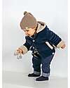 Snug Fleece Hooded Jacket - Navy Blue and Camel/Beige - made with Recycled Materials Jackets