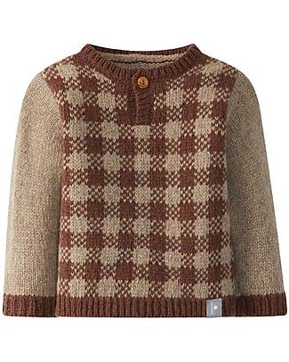 Snug Jacquard Jumper - Beige Rust - Wool Jumpers