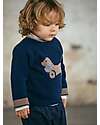 Snug Knitted Jumper with Jacquard Dog - Navy Blue - with Wool and Cashmere Jumpers