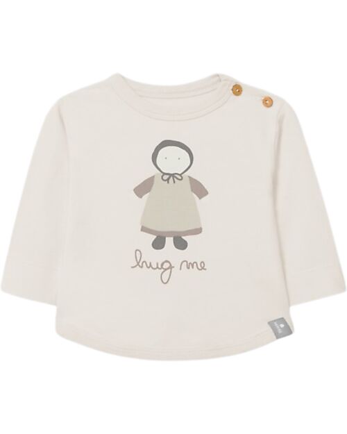 Snug Longsleeve with Print - Sand - 100% Organic Cotton Long Sleeves Tops