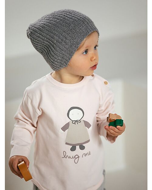 Snug Longsleeve with Print - Sand - 100% Organic Cotton Long Sleeves Tops