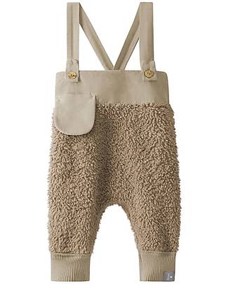 Snug Organic Cotton Fur Dungarees - Dark Beige Dungarees