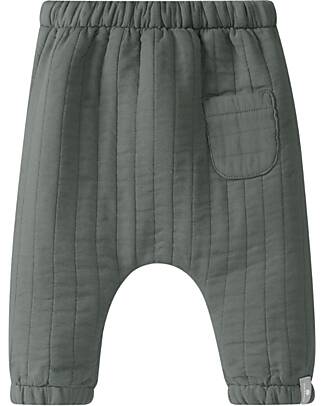 Snug Padded Effect Pants - Petrol Blue - Organic Cotton - with Lateral Pocket Trousers