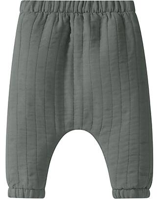 Snug Padded Effect Pants - Petrol Blue - Organic Cotton - with Lateral Pocket Trousers