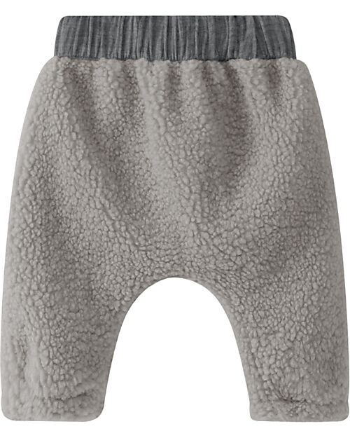 Snug Pants in Cotton Fur - Grey - 100% Cotton Muslin Lining - Removable Pocket Trousers