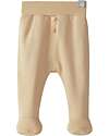 Snug Plain pants with feet - Sand - 100% Organic Cotton Trousers