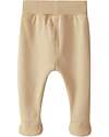 Snug Plain pants with feet - Sand - 100% Organic Cotton Trousers