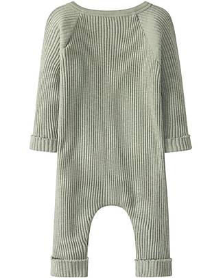 Snug Ribbed Jersey Romper - Olive Green - Organic Cotton Babygrows