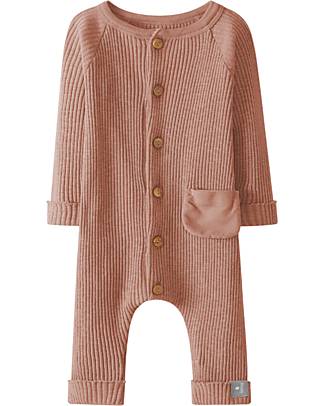 Snug Ribbed Jersey Romper - Terracotta - Organic Cotton Babygrows