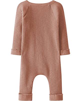 Snug Ribbed Jersey Romper - Terracotta - Organic Cotton Babygrows