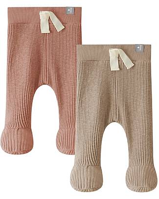 Snug Set 2 Ribbed Jersey Pants - Terracotta Dark Beige - Organic Cotton Trousers