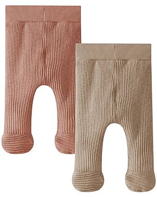 Snug Set 2 Ribbed Jersey Pants - Terracotta Dark Beige - Organic Cotton Trousers