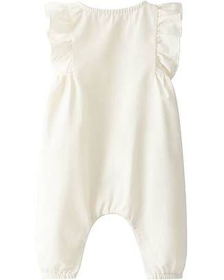 Snug Short-Sleeved Jumpsuit Ruffles - Natural - Organic Cotton Babygrows