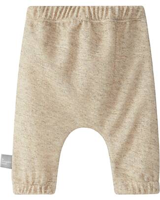 Snug Stretchy Pants - Sand - Organic Cotton - eith Wooden Buttons Trousers