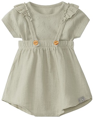 Snug T-Shirt + Shorts Girl Kit - Kaki - 100% Cotton Sets And Co-Ords