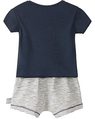 Snug T-Shirt + Shorts Kit - Navy Stripes - 100% Cotton Sets And Co-Ords