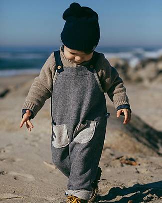 Snug Textured Jersey Dungarees - Navy Blue - 100% Cotton Dungarees