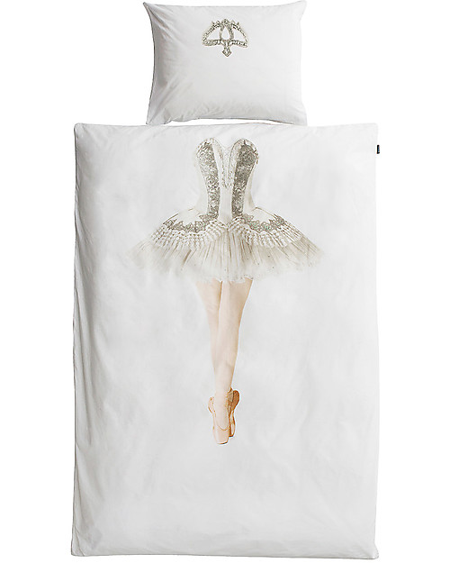 Snurk Bedding Set Duvet Cover and Pillowcase, Ballerina - Single Bed 140 x 200/220 cm - 100% Cotton Duvet Sets