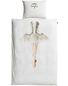 Snurk Bedding Set Duvet Cover and Pillowcase, Ballerina - Single Bed 140 x 200/220 cm - 100% Cotton Duvet Sets