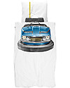 Snurk Bedding Set Duvet Cover and Pillowcase, Bumper Car - Single Bed 140 x 200/220 cm - 100% Cotton Duvet Sets