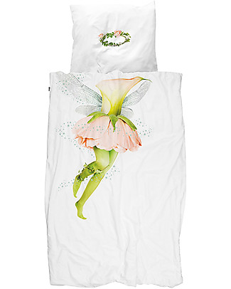Snurk Bedding Set Duvet Cover and Pillowcase, Fairy - Single Bed 140 x 200/220 cm - 100% Cotton Duvet Sets