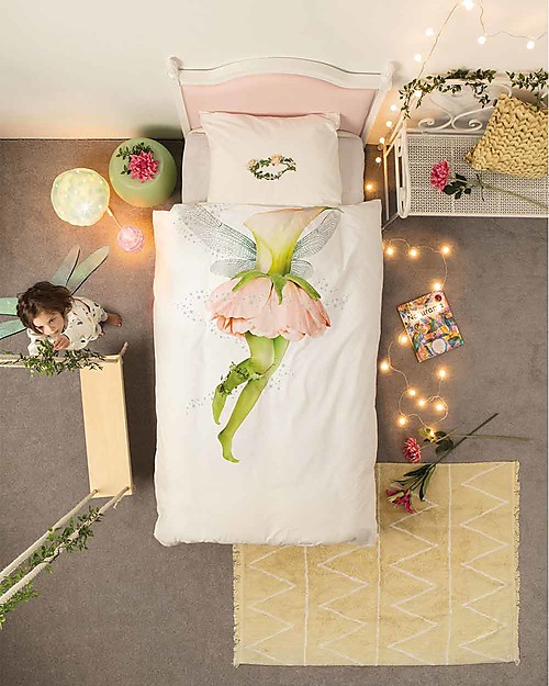 Snurk Bedding Set Duvet Cover and Pillowcase Fairy Single Bed 140 x 200 220 cm 100 Cotton girl