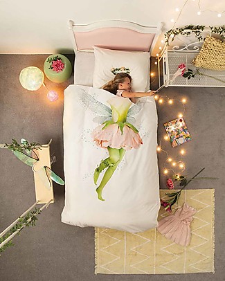 Snurk Bedding Set Duvet Cover and Pillowcase, Fairy - Single Bed 140 x 200/220 cm - 100% Cotton null