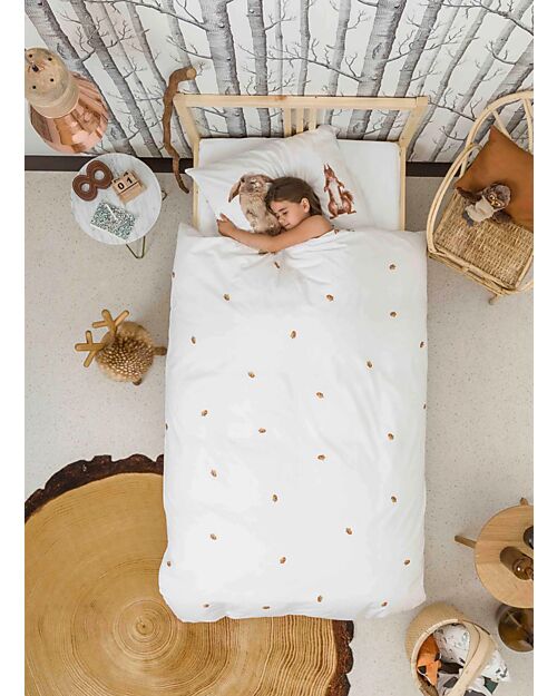 Snurk Bedding Set Duvet Cover and Pillowcase - Furry Friends - Queen Bed 200 x 200/240 cm - 100% Cotton Duvet Sets