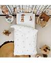 Snurk Bedding Set Duvet Cover and Pillowcase - Furry Friends - Queen Bed 200 x 200/240 cm - 100% Cotton Duvet Sets