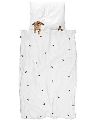 Snurk Bedding Set Duvet Cover and Pillowcase, Furry Friends - Single Bed 140 x 200/220 cm - 100% Cotton Duvet Sets