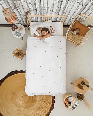 Snurk Bedding Set Duvet Cover and Pillowcase, Furry Friends - Single Bed 140 x 200/220 cm - 100% Cotton Duvet Sets