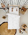 Snurk Bedding Set Duvet Cover and Pillowcase, Furry Friends - Single Bed 140 x 200/220 cm - 100% Cotton Duvet Sets