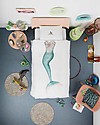 Snurk Bedding Set Duvet Cover and Pillowcase, Mermaid - Single Bed 140 x 200/220 cm - 100% Cotton Duvet Sets