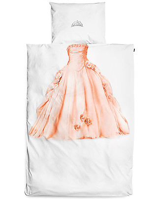 Snurk Bedding Set Duvet Cover and Pillowcase, Pink Princess - Single Bed 140 x 200/220 cm - 100% Cotton Duvet Sets