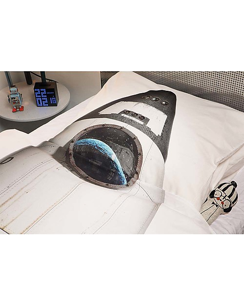 Snurk Bedding Set Duvet Cover and Pillowcase, Rocket - Single Bed 140 x 200/220 cm - 100% Cotton Duvet Sets