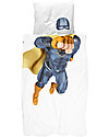 Snurk Bedding Set Duvet Cover and Pillowcase, Superhero - Single Bed 140 x 200/220 cm - 100% Cotton Duvet Sets