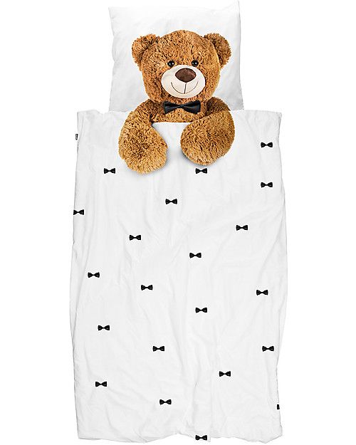 Snurk Bedding Set Duvet Cover and Pillowcase, Teddy - Single Bed 140 x 200/220 cm - 100% Cotton Duvet Sets