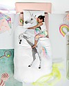 Snurk Bedding Set Duvet Cover and Pillowcase, Unicorn - Single Bed 140 x 200/220 cm - 100% Cotton Duvet Sets
