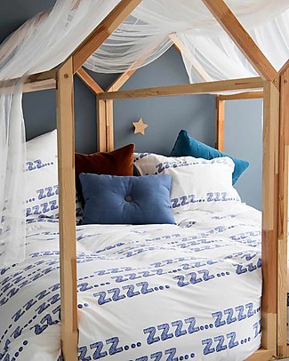 Snurk Bedding Set Duvet Cover and Pillowcase, Zzz - Single Bed 140 x 200/220 cm - 100% Cotton Duvet Sets