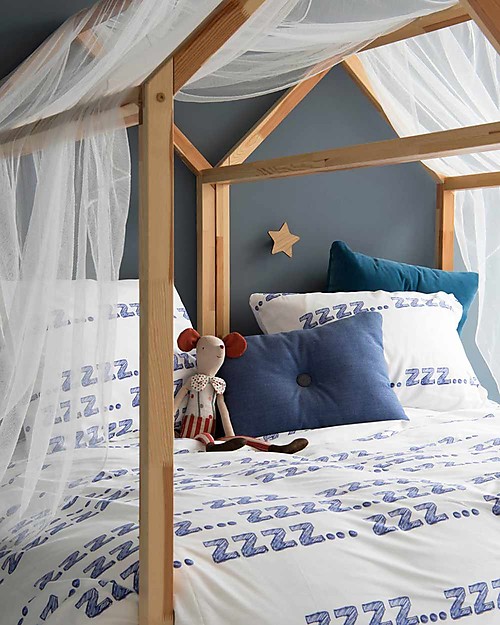 Snurk Bedding Set Duvet Cover and Pillowcase, Zzz - Single Bed 140 x 200/220 cm - 100% Cotton Duvet Sets