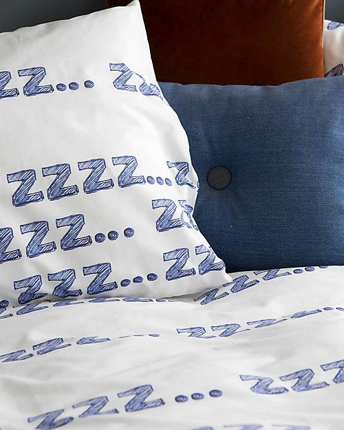 Snurk Bedding Set Duvet Cover and Pillowcase, Zzz - Single Bed 140 x 200/220 cm - 100% Cotton Duvet Sets