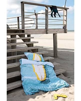 Snurk Duvet Cover and Pillowcase Set - Surfer - Single Bed - 140 x 200/220 cm - 100% Cotton Duvet Sets