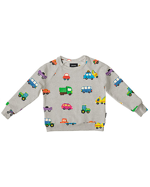 Snurk Long Sleeved Sweater, Clay Cars - Organic Cotton Sweatshirts