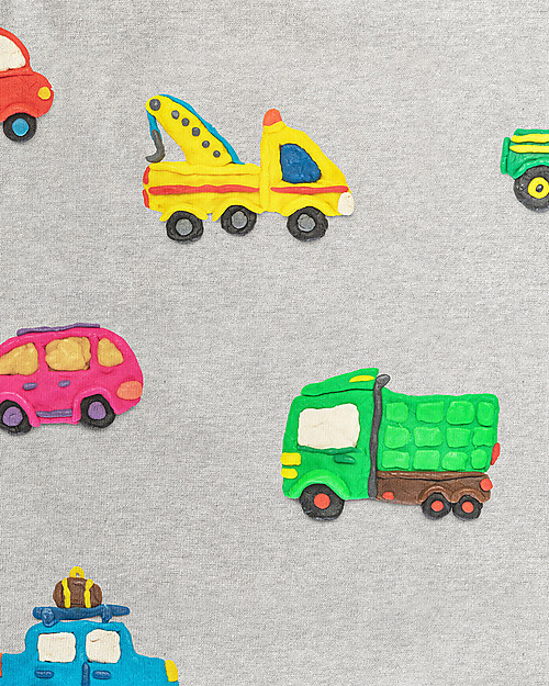 Snurk Long Sleeved Sweater, Clay Cars - Organic Cotton Sweatshirts