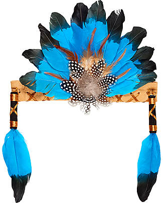 Souza! Leyati headdress for Indian Costume - blue black - 100% Feathers Dressing Up & Role Play