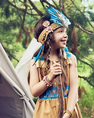 Souza! Leyati headdress for Indian Costume - blue black - 100% Feathers Dressing Up & Role Play
