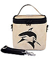 SoYoung Large Raw Linen Cooler Bag, Black Shark - Insulated, machine washable! Kindergarten Backpacks