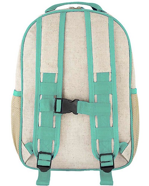 SoYoung Raw Linen Grade School Backpack, Olive Fox - Machine washable! Backpack
