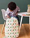 SoYoung Raw Linen Grade School Backpack, Olive Fox - Machine washable! Backpack